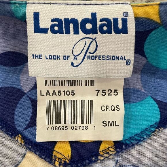 LANDAU Scrub Jacket Lab Coat Pockets Snap Closure Small - Picture 4 of 7